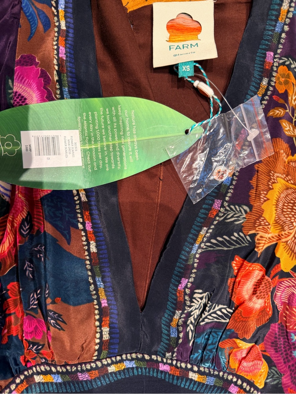 Farm Rio. Multi-Color Floral Maxi Dress NWT - Picture 7 of 8